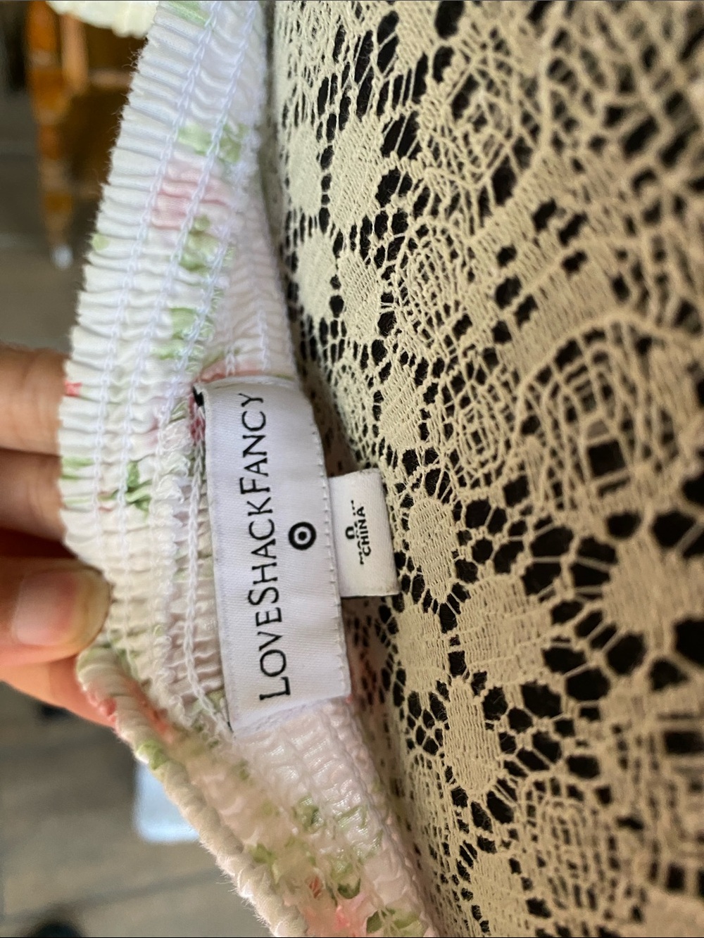 LoveShackFancy White Maxi Dress with Pink Floral Embroidery - Picture 4 of 5